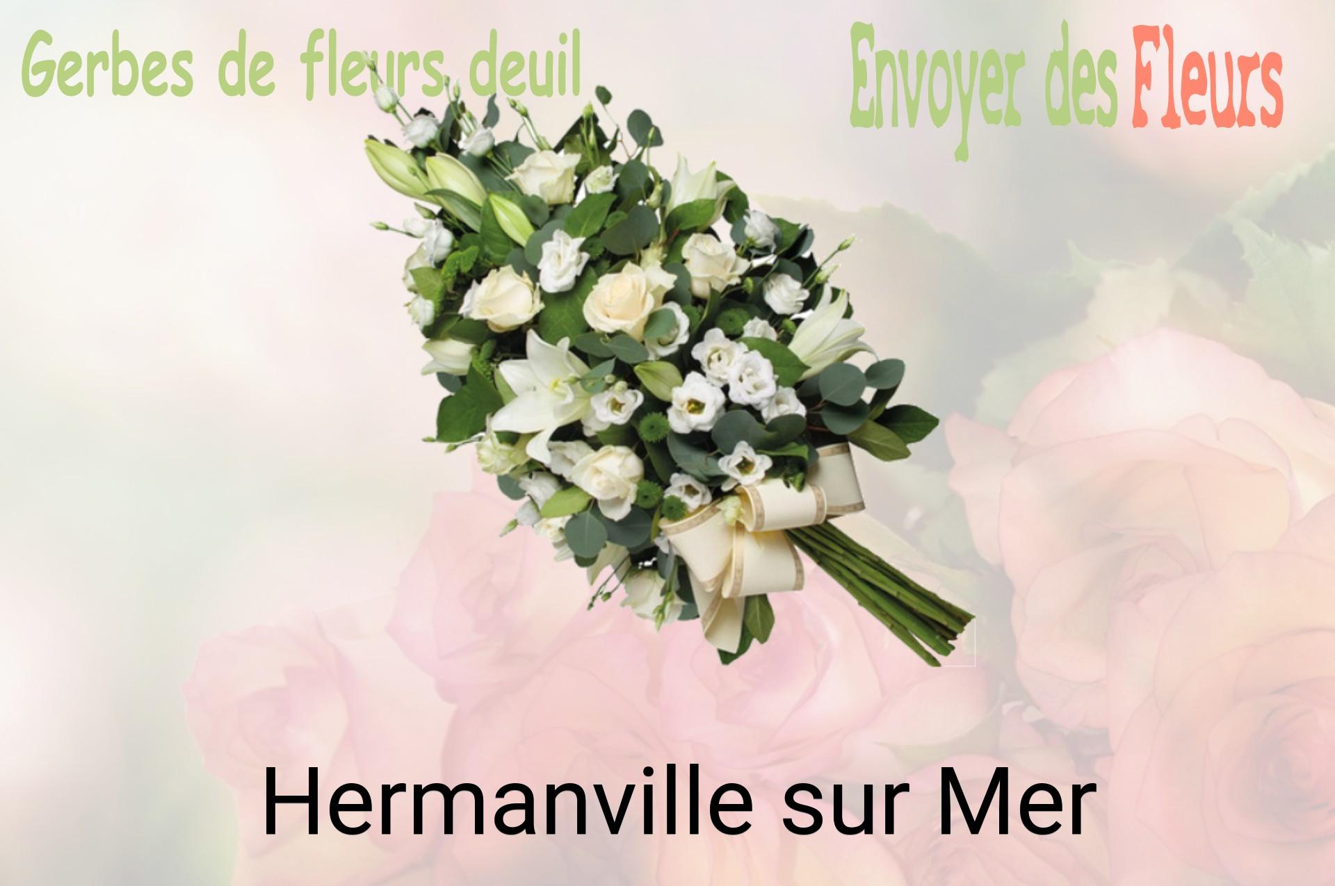 Gerbe de fleurs de deuil livrée à Hermanville-sur-Mer